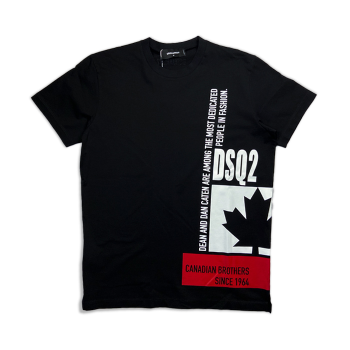 《30%OFF》 DSQUARED2 Dsq2 Leaf T-Shirt BLACK S71GD1024