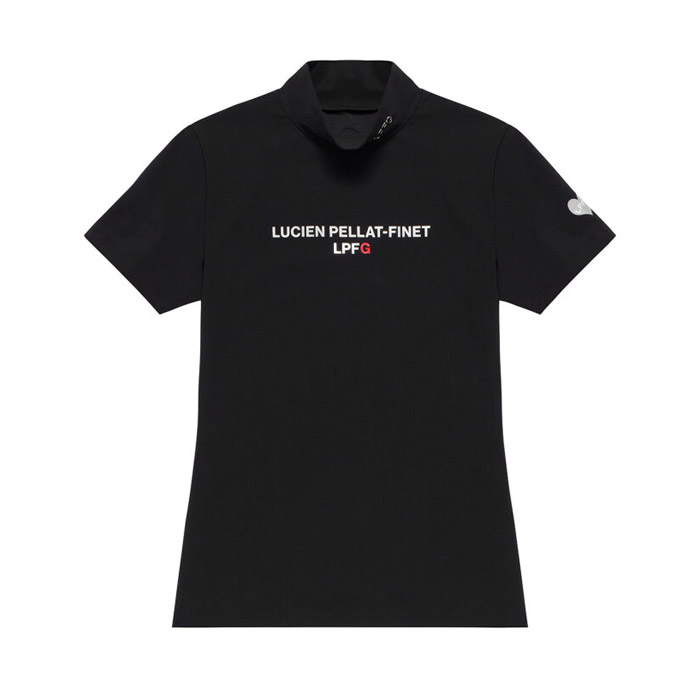 LPFG ウィメンズ 半袖モックネックシャツ: ブラック 309-94452