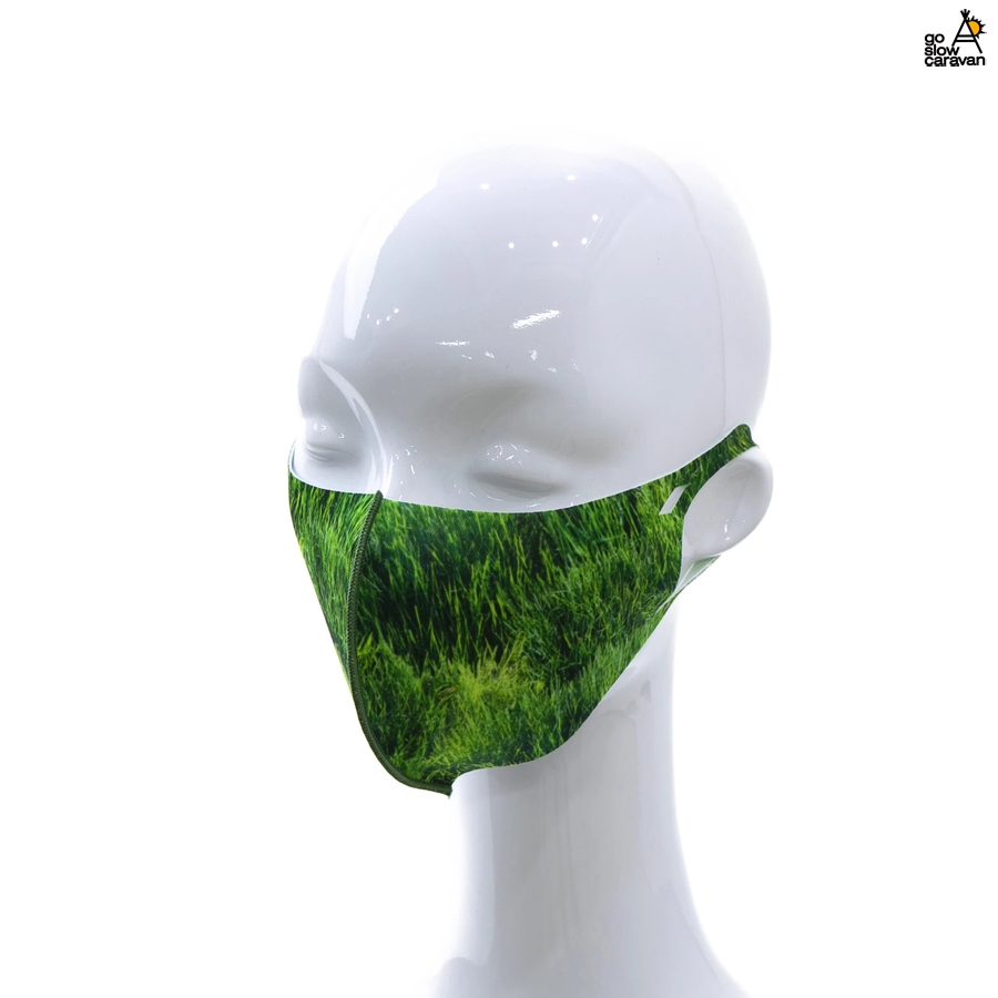 接触冷感 総柄マスク 2P:芝生