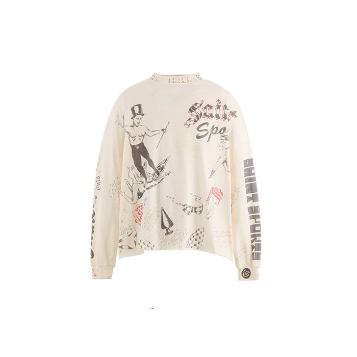 SAINT Mxxxxxx(セントマイケル)×Alexis Ross SM-HR1-0000-C30 / ALX_LS TEE / DRAWING / WHITE