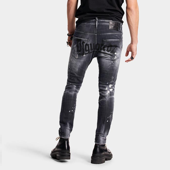 20%OFF ディースクエアード S74LB1296 BLACK WASH SKATER JEANS メンズ 