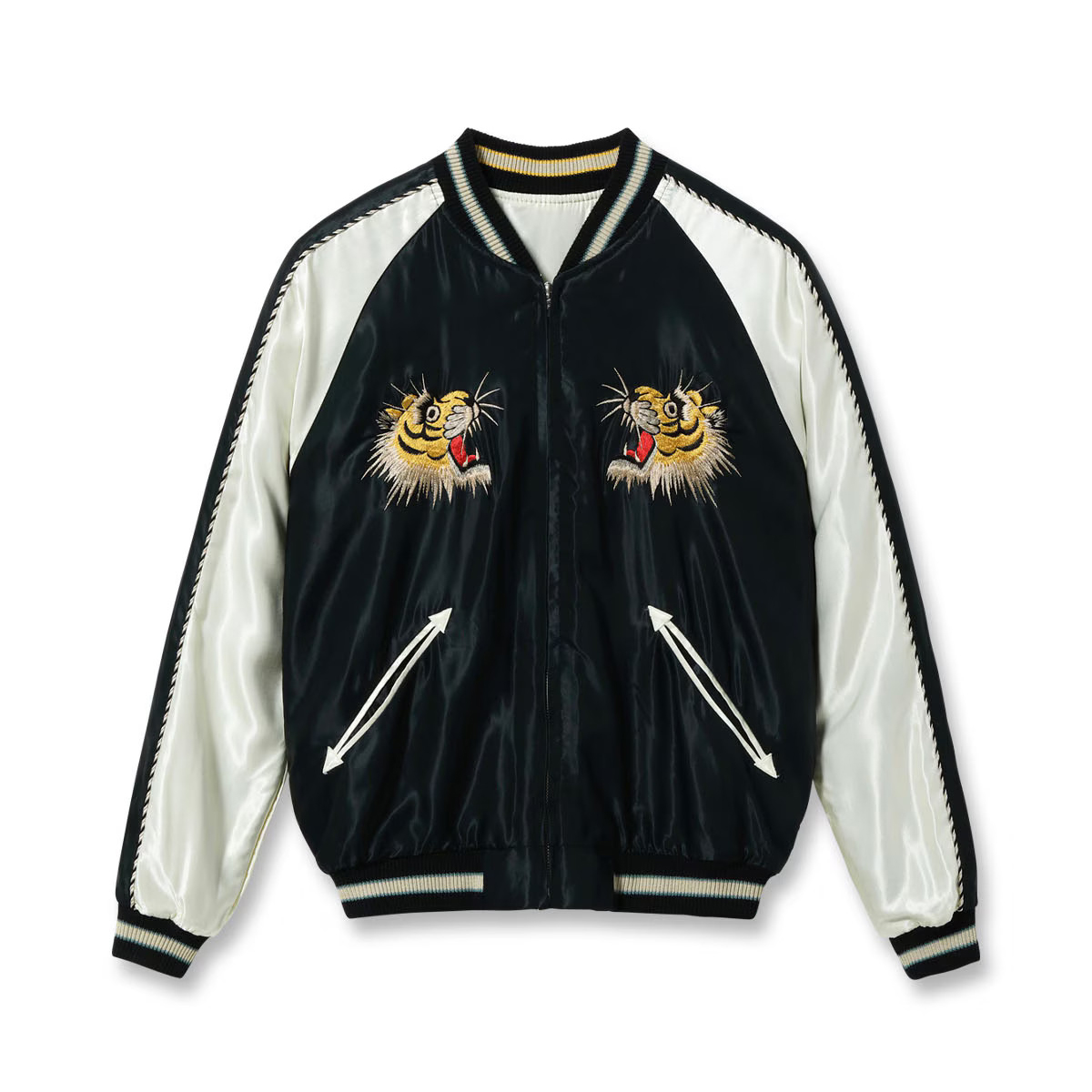 TAILOR TOYO（テーラー東洋） Lot No. TT15877-119 / Mid 1950s Style Acetate Souvenir Jacket “ROARING TIGER” × “BLACK DRAGON”