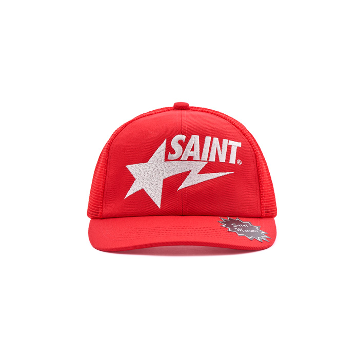 SAINT Mxxxxxx(セントマイケル)×A BATHING APE(アベイシングエイプ) SM-MK8-0000-C60/BAPE_MESH CAP/RED