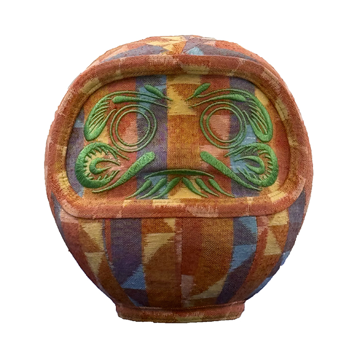 ミカヅキショウテン　アップサイクルアートだるま  久留米絣(くるめかすり)素材