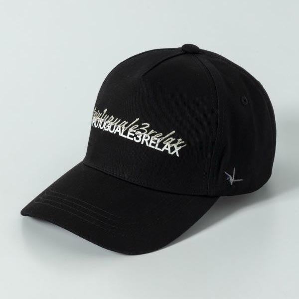 ウノピゥウノウグァーレトレ リラックス USZ-24001 ダブルロゴキャップ ブラック ユニセックス ウノピゥ キャップ 帽子 刺繍 ロゴ