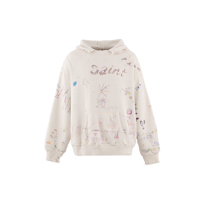 SAINT Mxxxxxx(セントマイケル)×Coco Star Sims(ココ・スター・シムズ) SM-MK8-0000-C17/COCO_DOUBLE FACE HOODIE/WHT