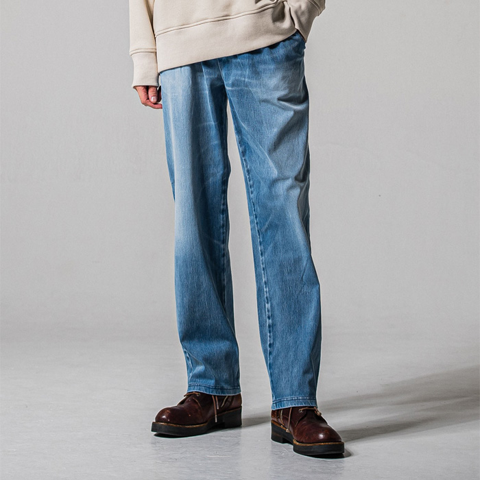 RESOUND CLOTHING(リサウンドクロージング) DENIM JERSEY WIDE PT / RC39-ST-016WTD / LIND