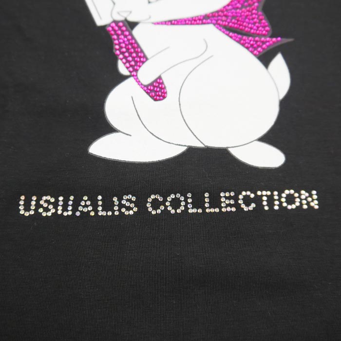 ウザリス UC31-N9782 USCN S/S T-SHIRT ブラック メンズ 半袖 プリント