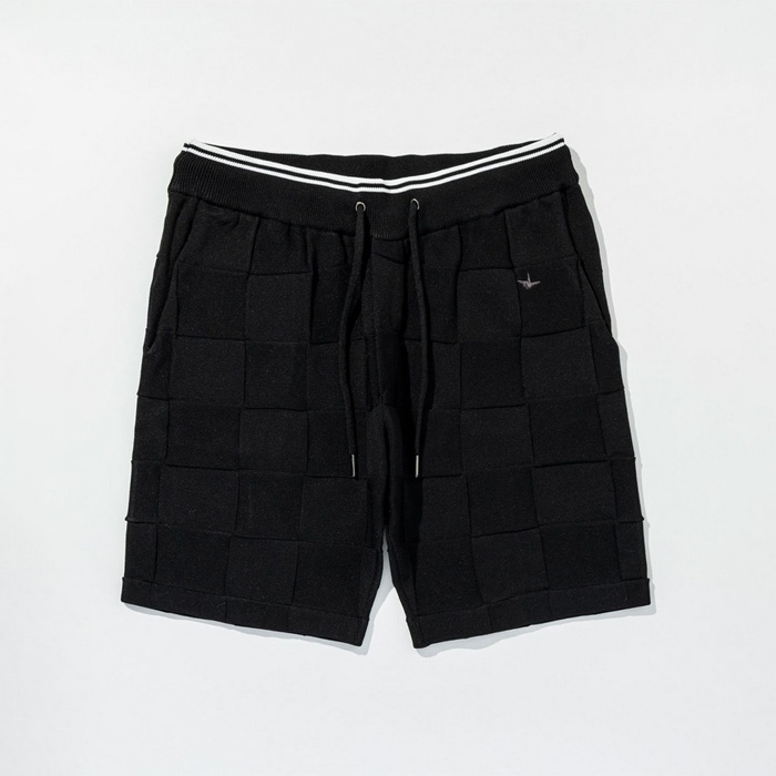 1PIU1UGUALE3 RELAX(ウノピゥウノウグァーレトレ リラックス) ブロックニットショーツ USK-26011 ブラック