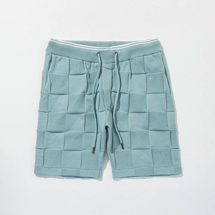 1PIU1UGUALE3 RELAX(ウノピゥウノウグァーレトレ リラックス) ブロックニットショーツ USK-26011 サックス