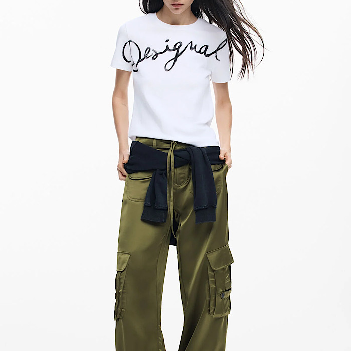 デシグアル 26SWTK072000 Deshigual / ロゴTシャツ ホワイト レディース カットソー