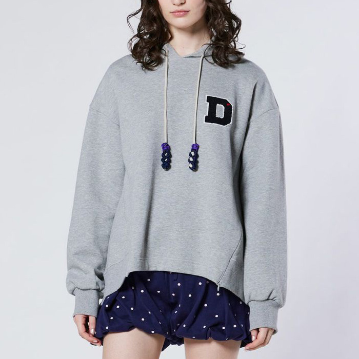 DOUBLE STANDARD CLOTHING(ダブルスタンダードクロージング) Dロゴワッペン 裏毛フーディー 0508-180-261 TOPグレー