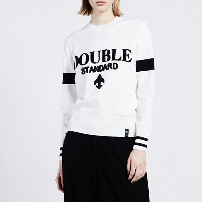 DOUBLE STANDARD CLOTHING(ダブルスタンダードクロージング) SNOWY ロゴ刺繍ニット 0509-110-261 ホワイト