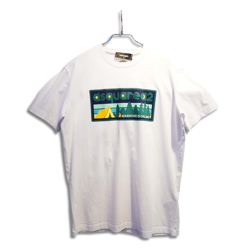 ディースクエアード S74GD1395 Cool Fit Adventure T-Shirt ホワイト メンズ プリント Tシャツ