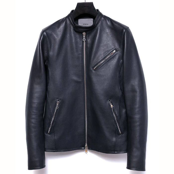 STRUM(ストラム)オイルカーフ SLATER シングルライダースジャケット - BLACK