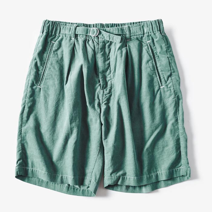 ポストオーバーオールズ #3315S-SCM E-Z Lax 4 Shorts summer cords muscat green イージーラックス４ショーツ