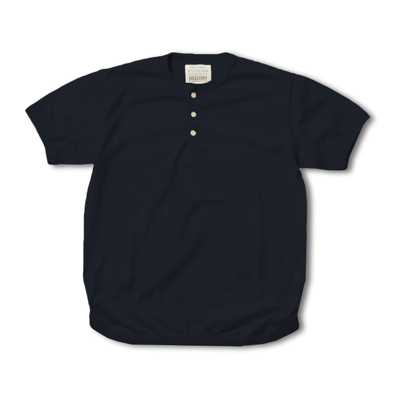 FULLCOUNT(フルカウント) 5222H-21 Flat Seam Heavyweight Henley T Shirt Ink.Blk