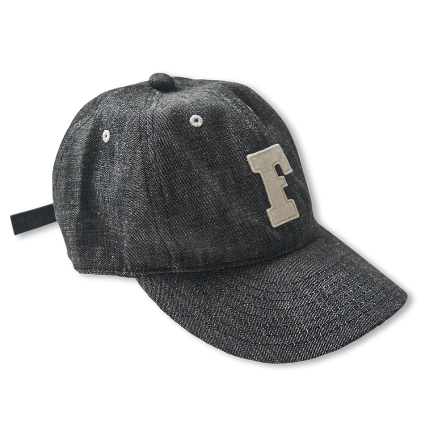 FULLCOUNT(フルカウント) 6843 6Panel Denim Baseball ’F’ Cap Black