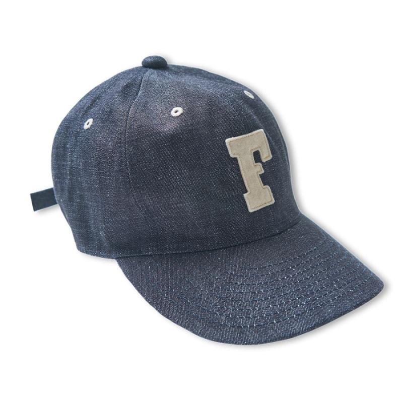 FULLCOUNT(フルカウント) 6843 6Panel Denim Baseball ’F’ Cap Indigo Blue
