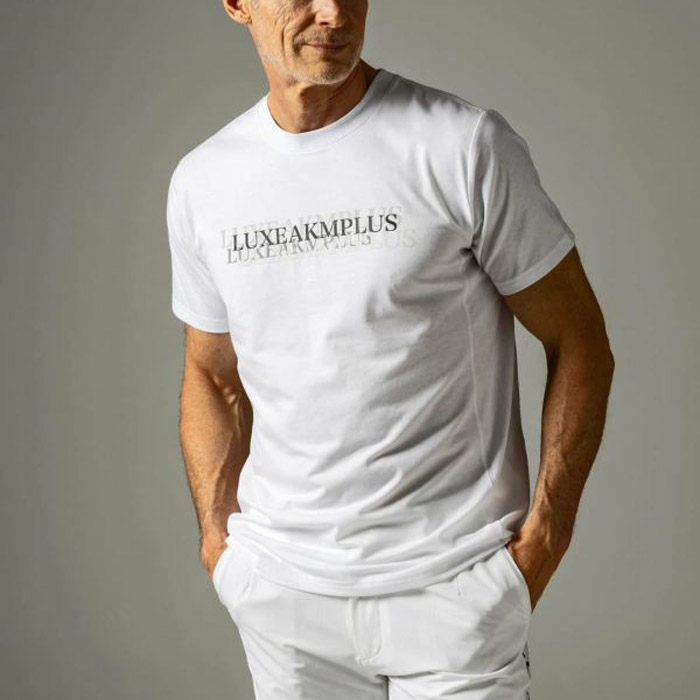 リュクスエイケイエムプラス LAT-23007 ゴルフ マルチロゴ半袖Tシャツ ホワイト