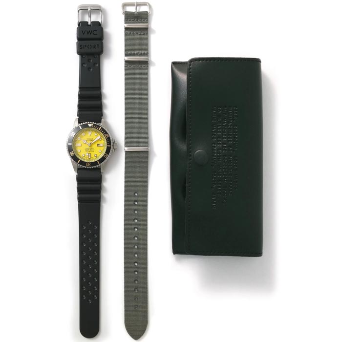 ヴァーグウォッチ SON01-N Diver's Son SS / イエロー メンズ 腕時計 ダイバーズウォッチ 防水 ベルト交換用工具 オリジナルポーチ付き