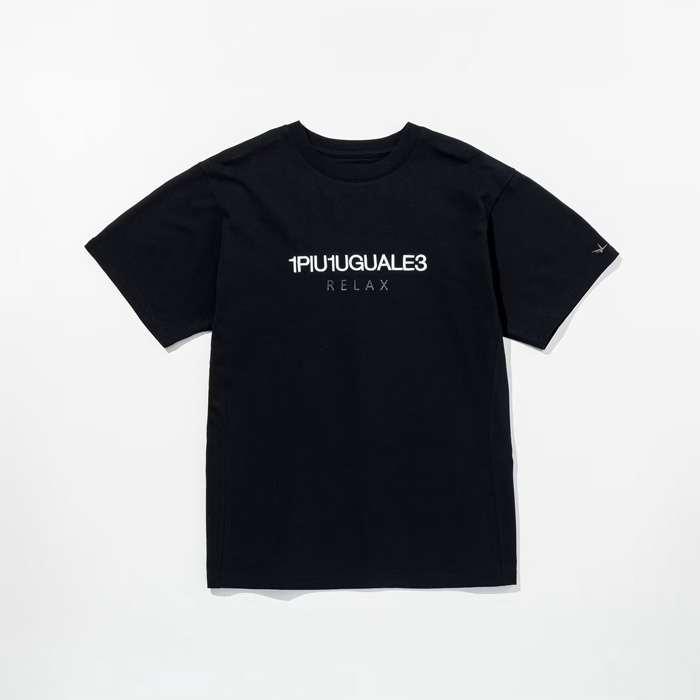 1PIU1UGUALE3 RELAX(ウノピゥウノウグァーレトレ リラックス) リバースロゴ半袖Tシャツ UST-26069 ブラック