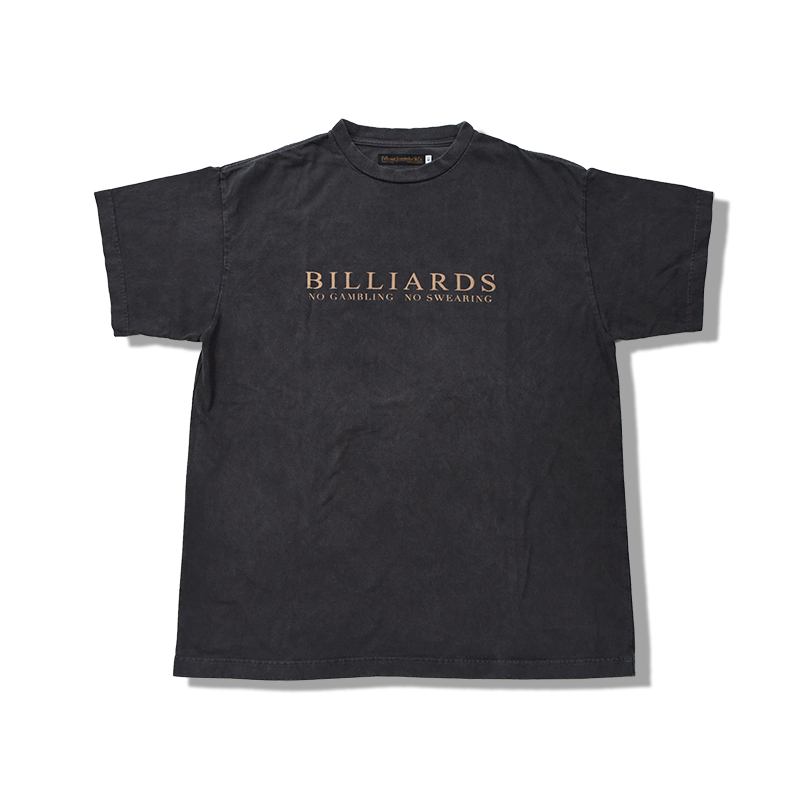 フルカウント 5024-2 Billiards 後染黒色 プリント Tシャツ ブラック