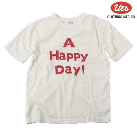 A HAPPY DAY! Tシャツ/ホワイト/レッド