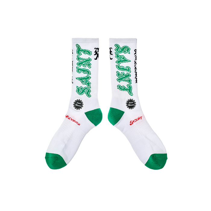 SAINT Mxxxxxx(セントマイケル) SM-MK8-0000-108 / SOCKS / SAINT/ WHITE+GREEN