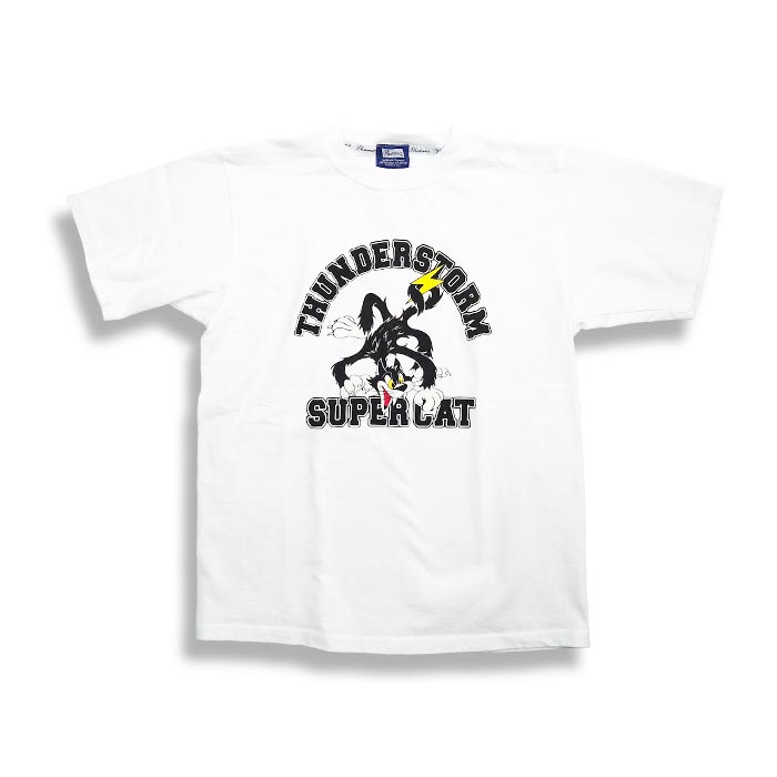 フェローズ 23S-PT11 HUNDERSTORM S/S TEE H.グレー メンズ 半袖 プリント Tシャツ カットソー 定番 PTボディ 天竺 丸胴 スーパーキャッツ 猫