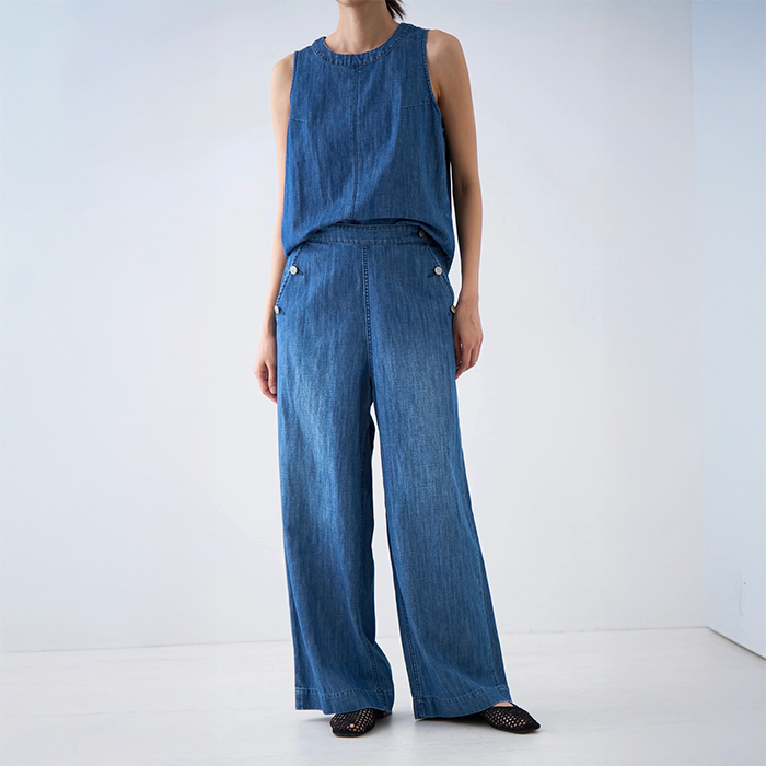 ヘルシーデニム  H112328 Breezy Rum(ブリージーラム)  Mid Used レディース ワイドストレートデニム