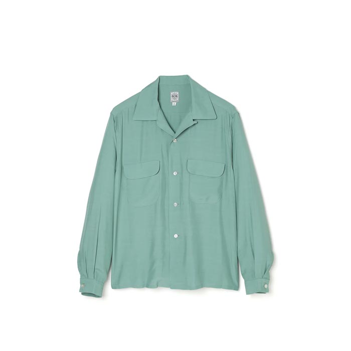 ウエアマスターズ Lot.835 Flap Pocket Rayon L/S Shirt ミント メンズ 長袖 レーヨン シャツ オープンカラーL/Sシャツ
