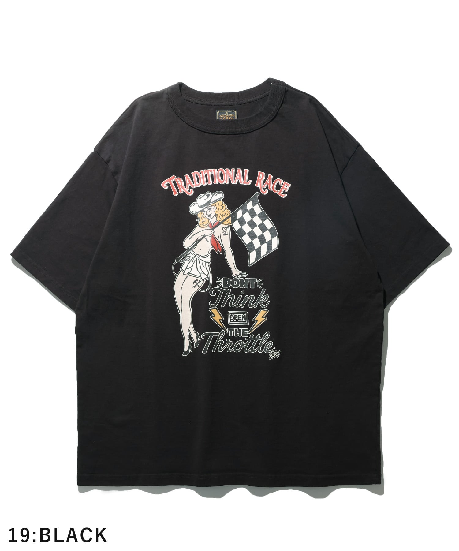 GYPSY＆SONS (ジプシーアンドサンズ) PINUP STARTER GIRL TEE　ピンナップ スターターガール プリント Tシャツ GS2549946:BLACK