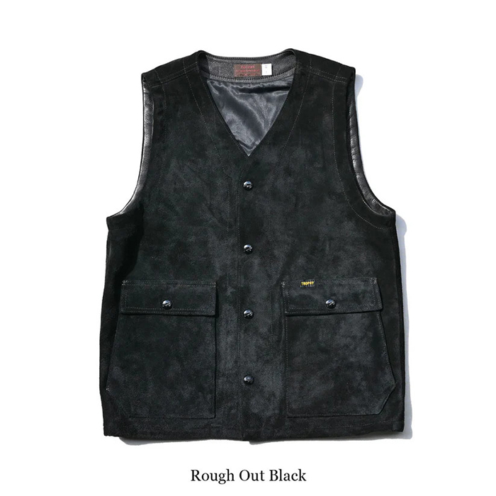 TROPHY CLOTHING（トロフィークロージング）Rancher Steerhide Vest / TRL-07:Rough Out Black