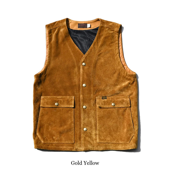 TROPHY CLOTHING（トロフィークロージング）Rancher Steerhide Vest / TRL-07:Gold Yellow