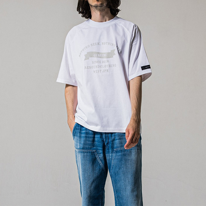 RESOUND CLOTHING(リサウンドクロージング) college raglan OVER TEE RC39-T-002 WHITE