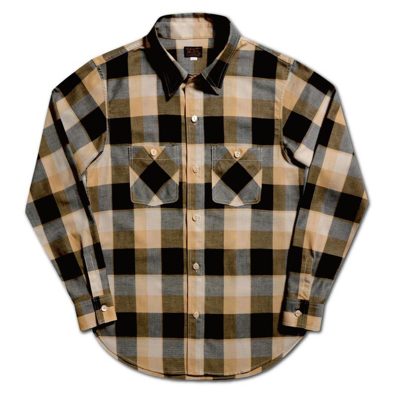 25SS デラックスウエア LV-31 50s CHECK PATTERN イエロー メンズ 長袖 チェック シャツ