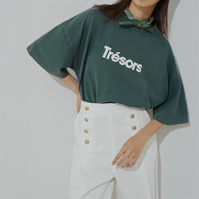 アッパーハイツ 262CW02 BIG WIDE TEE (ビッグワイドティー) GREEN レディース カットソー