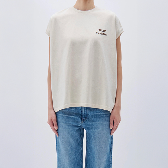 アッパーハイツ 262CW01 BIG NO SLEEVE TEE (ビッグンノースリーブティー)  IVORY レディース カットソー