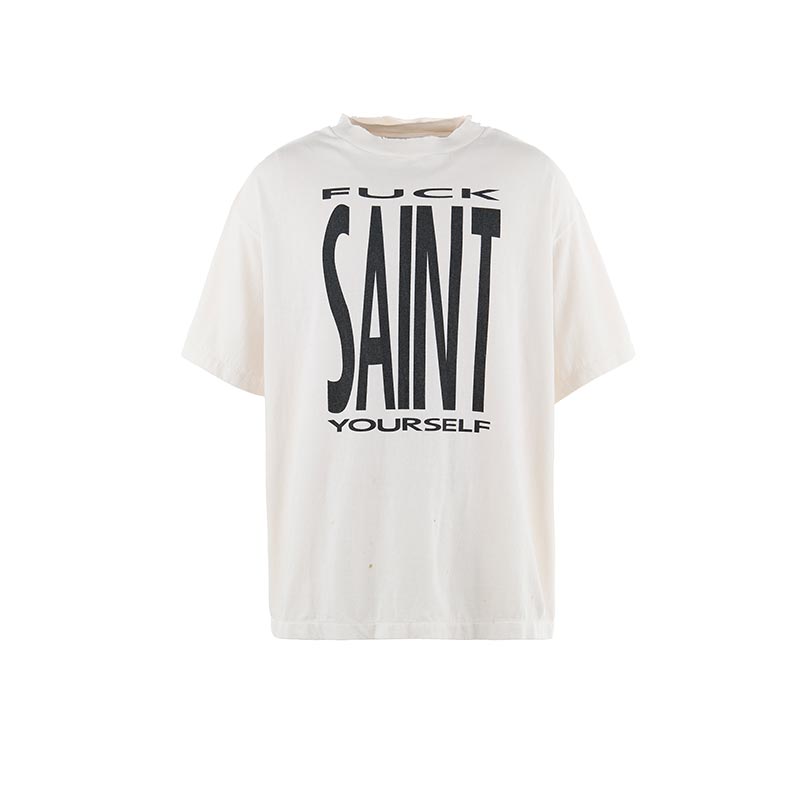 セントマイケル SM-HR8-0000-020 SS TEE / SAINT YOURSELF / WHITE メンズ 半袖 プリント Tシャツ バックプリント