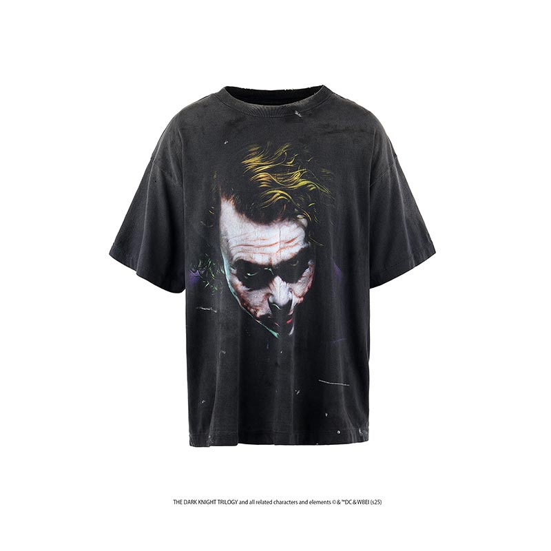 セントマイケル SM-HR8-0000-C53 BTM_SS TEE / JOKER / BLACK メンズ 半袖 プリント Tシャツ バックプリント The Dark Knight コラボ