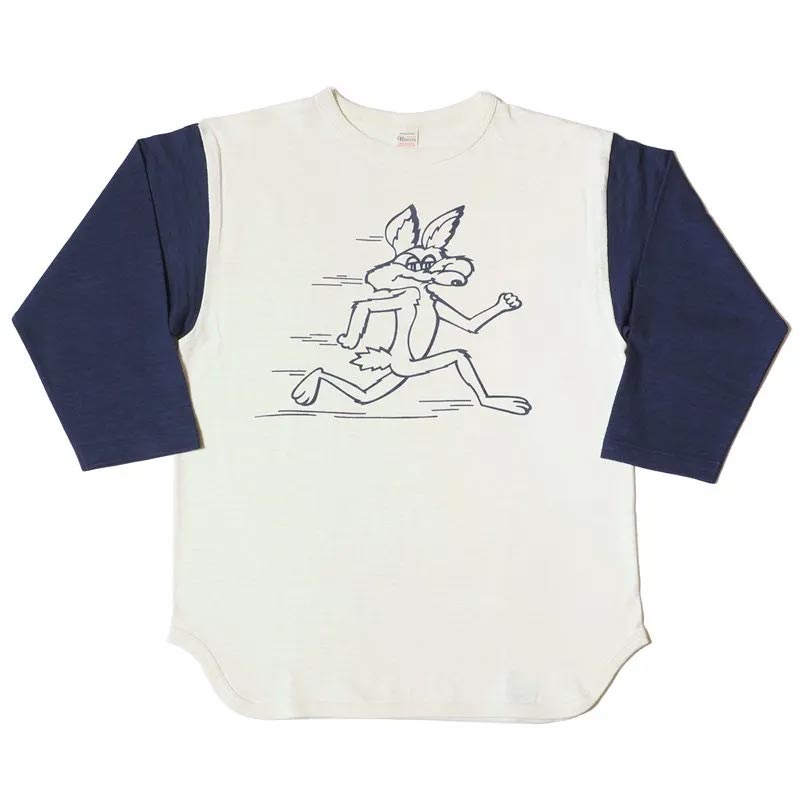 ウエアハウス WHTS-25SS011 Lot 4800 7分袖ベースボールT COYOTE クリーム/ネイビー メンズ プリント Tシャツ