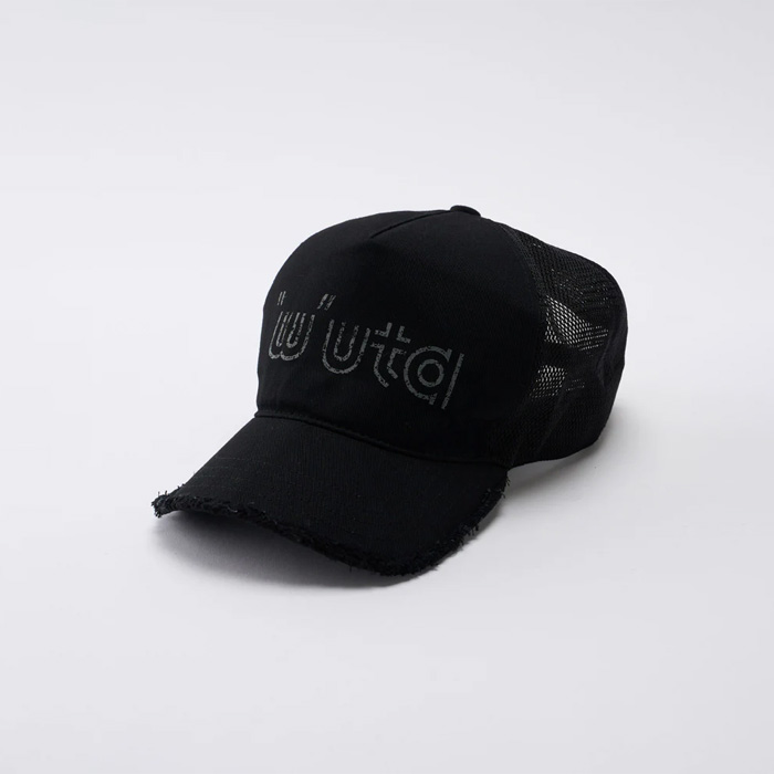 muta(ムータ) × wjk(ダヴルジェイケイ) "w"uta cut-off mesh cap 809 mw05 deep black (99)
