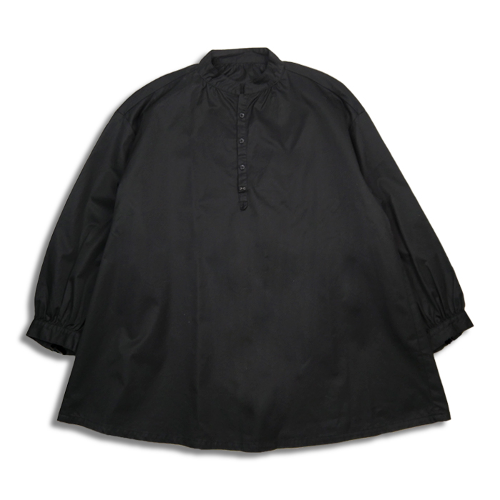 ポータークラシック PC-027-1815 GABARDINE STAND COLLAR LONG SMOCK SHIRT ギャバジンスタンドカラーロングスモックシャツ ブラック