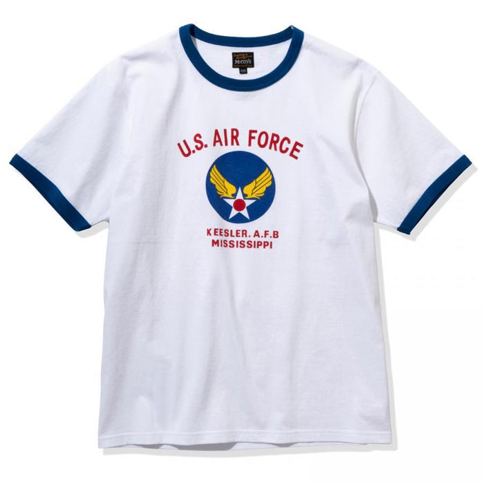 ザ リアルマッコイズ MC21006 MILITARY TEE / KEESLER A.F.B. WHITE/BLUE