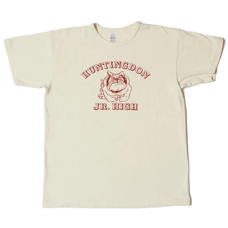 ウエアハウス WHTS-25SS001 Lot 4064 HUNTINGDON クリーム メンズ プリント Tシャツ