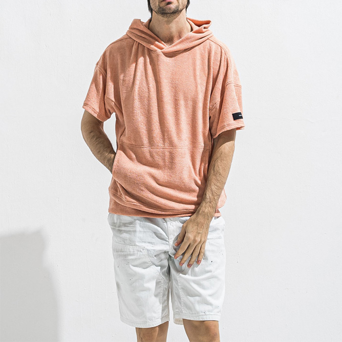 RESOUND CLOTHING(リサウンドクロージング) PILE HALF HOODIE RC40-C-003 PINK