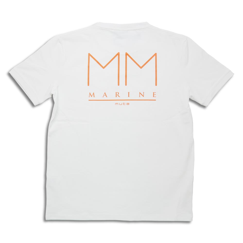 ムータマリン MMAX-434457 THIN WAVE ツインウェーブ Tシャツ ホワイトオレンジ ユニセックス プリント Tシャツ