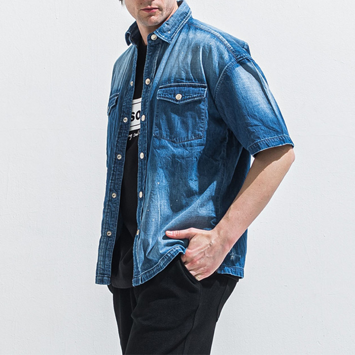 RESOUND CLOTHING(リサウンドクロージング) HALF DENIM SHIRTS RC40-SH