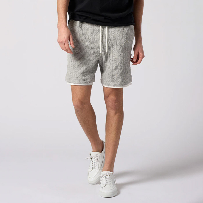 wjk(ダヴルジェイケイ) jacquard summer knit shorts 5401 kc01 t.gray